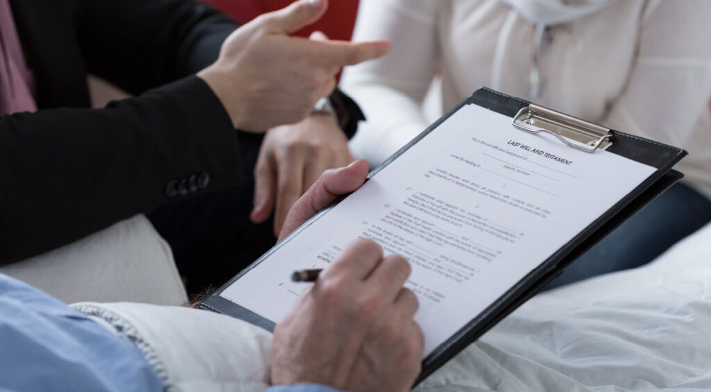 Person signing a will